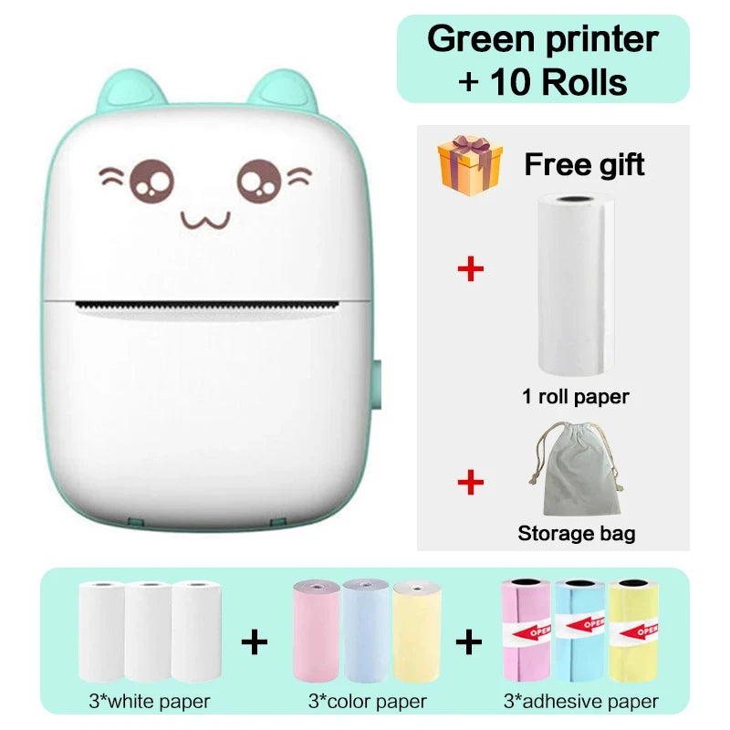 Mini Thermal Printer Wireless BT 200dpi Label Photo Memo Wrong Question Printing Tag Bluetooth Printer USB Cable Portable - Image 23