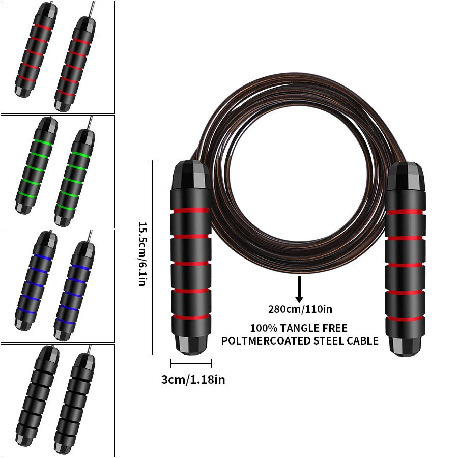 Rapid Speed Jump Rope Steel Wire Skipping Rope Exercise Adjustable Jumping Rope Fitness Workout Training Home Sport Equipment - Image 4