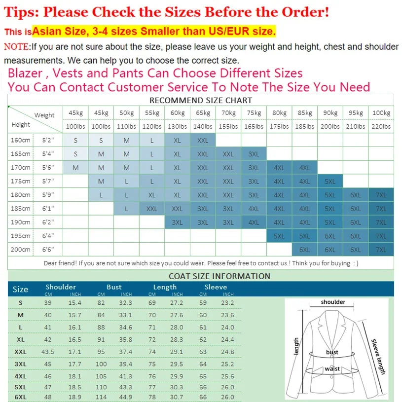 S-5XL (Jacket + Vest + Pants) Retro Gentleman Classic Fashion Plaid Mens Formal Business Slim Suit 3Pces Set Groom Wedding Dress - Image 9