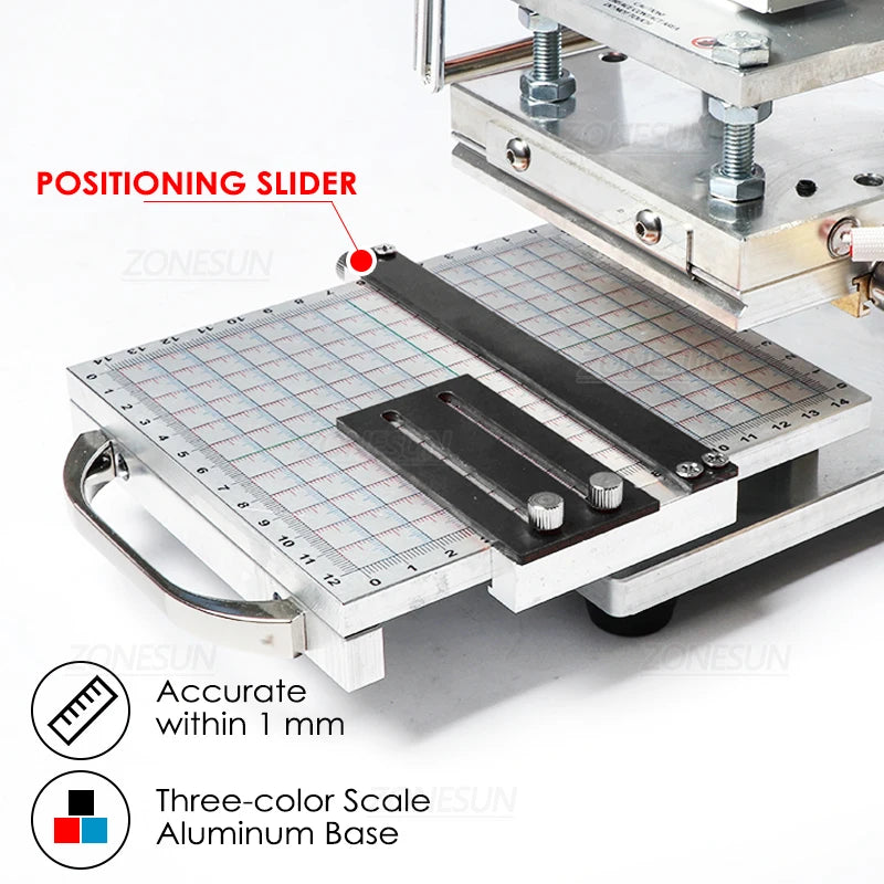 ZONESUN ZS110 Slidable Workbench Thermal Press Digital Leather Wood PVC Paper Hot Foil Stamping Machine Embossing Tool 10*13cm - Image 9